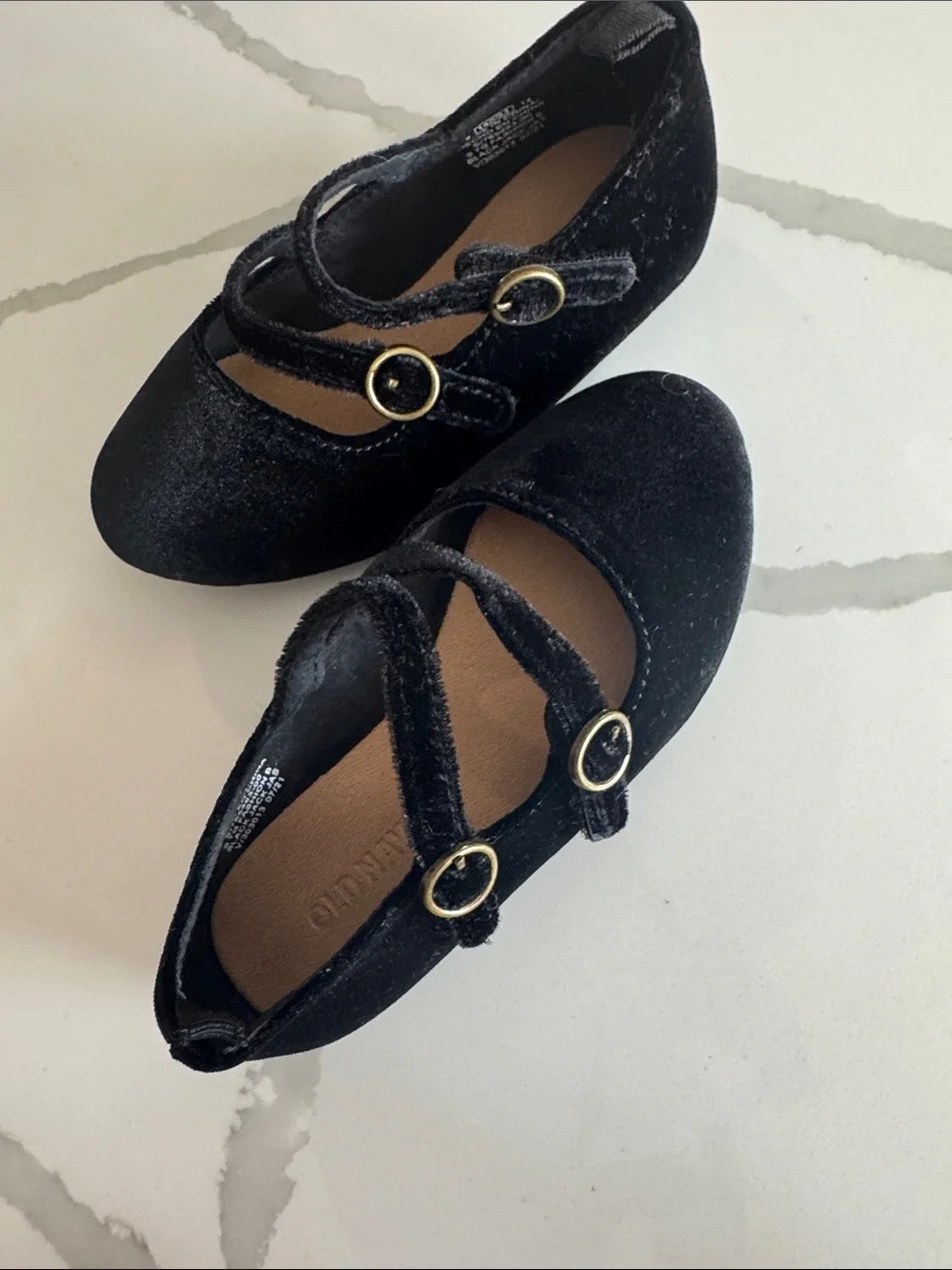 Old Navy Black Velvet Double-Strap Mary Jane Shoes for Kids